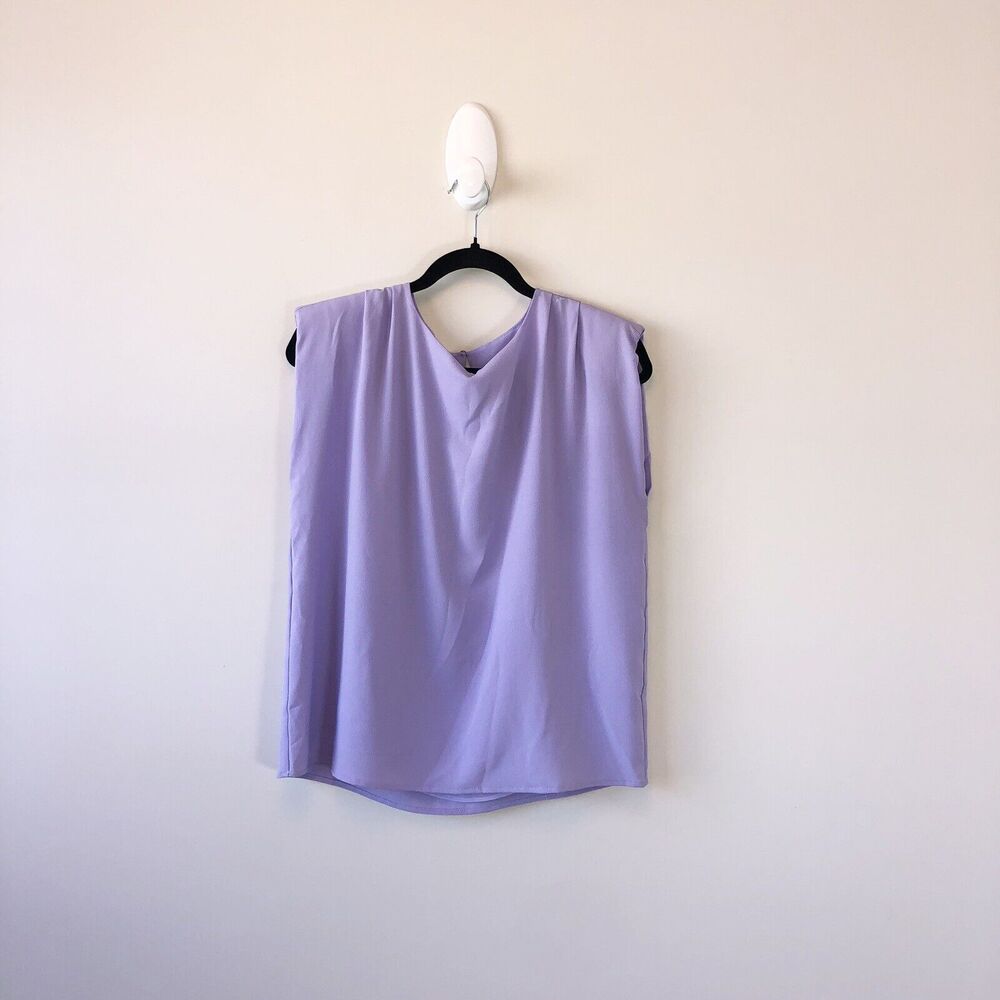 Versona Sleeveless Padded Shoulder Blouse Top Boxy Fit Size Small NWOT's